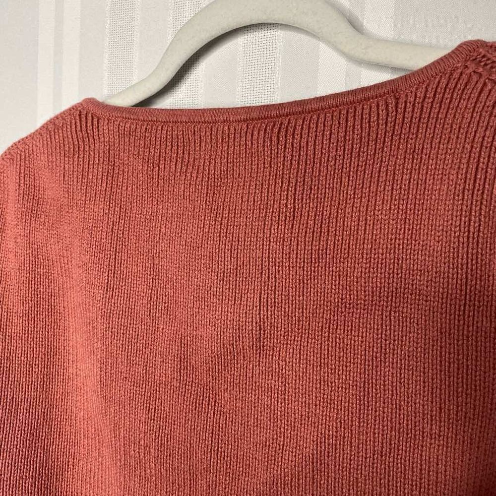 J. Crew Point Sur Boxy Pointelle Cable Knit Pullover Sweater Drop Shoulder Mauve - Picture 10 of 11